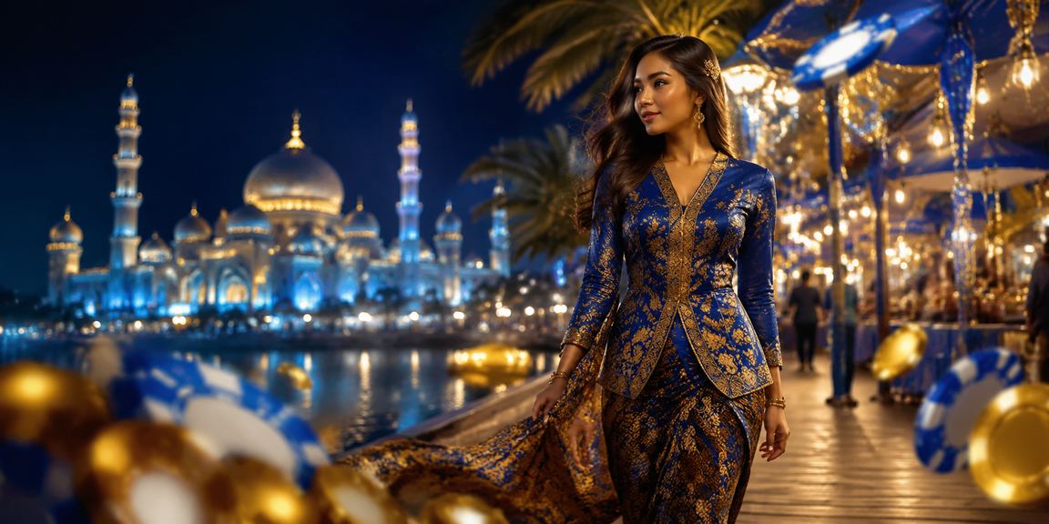 Suasana hiburan kasino bergaya batik di Putrajaya dengan pencahayaan mewah